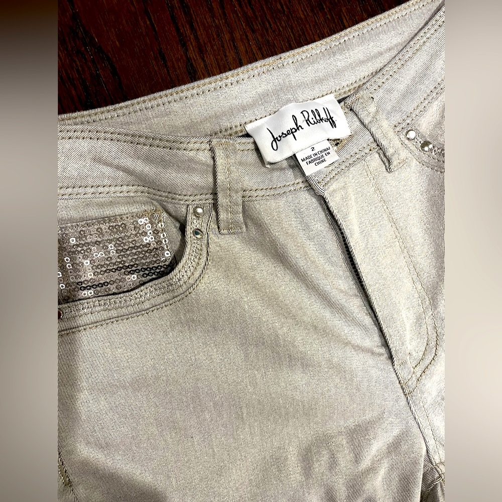 Joseph Ribkoff Silver Sequin Jeans